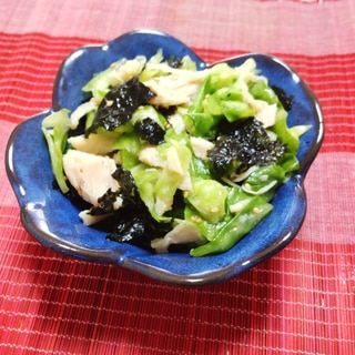 ダイエットレシピ♪鶏水煮缶とキャベツの韓国風サラダ